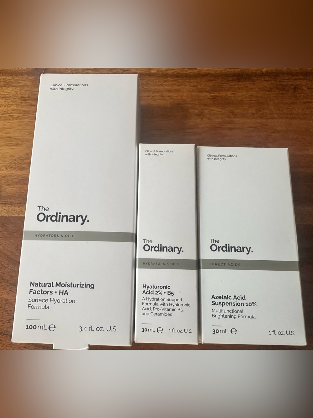 The Ordinary natural moisturizing, hyaluronic acid and Azelaic acid suspension